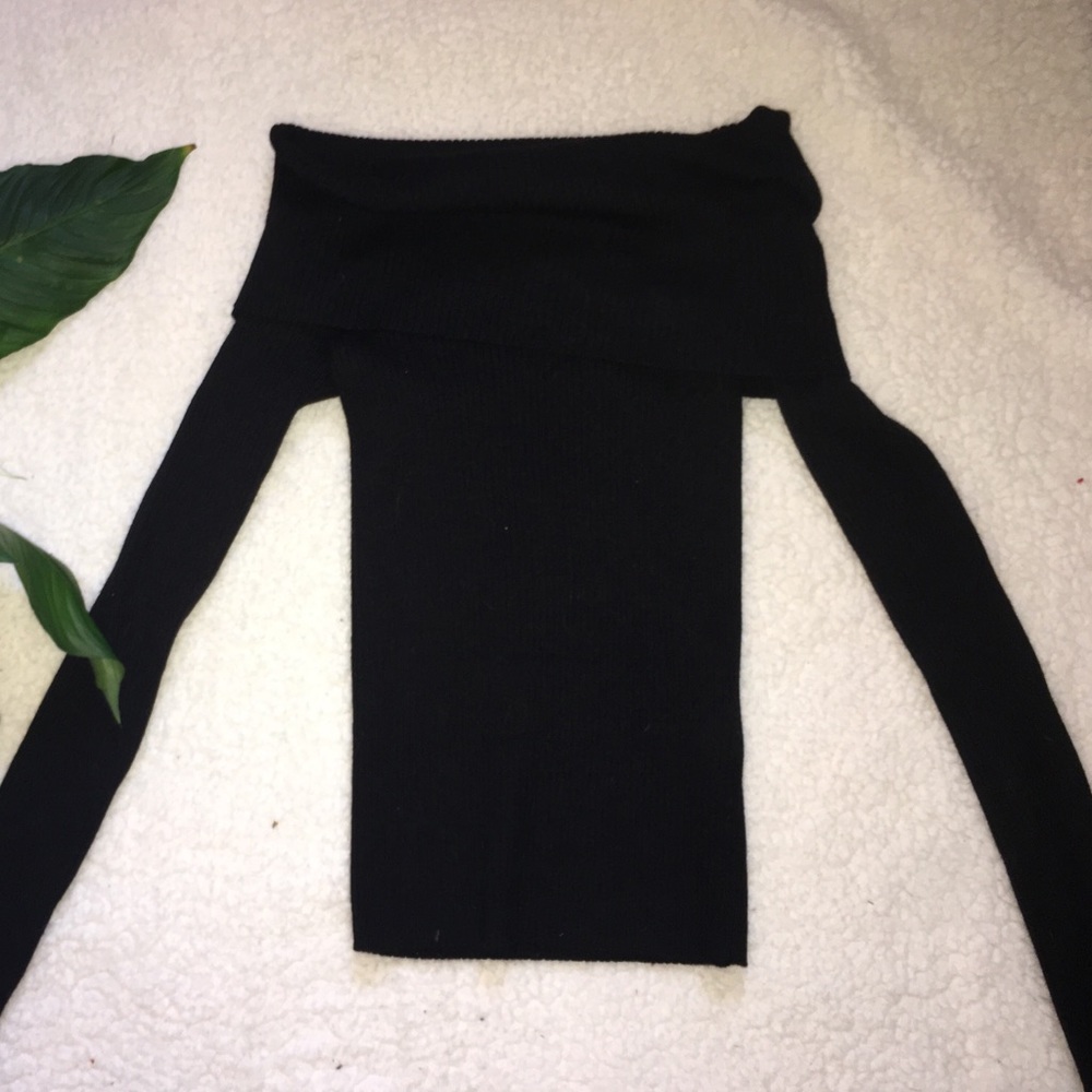Off the Shoulder Black Sweater